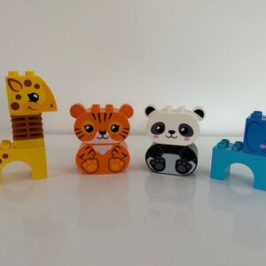 LEGO DUPLO ~ buildable Animal Blocks ~ Giraffe, Tiger, Panda, Elephant (10955)